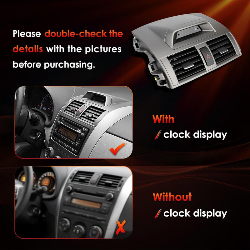 Center Dash AC Air Vent Trim Panel Emergency Switch For Toyota Corolla 09-13