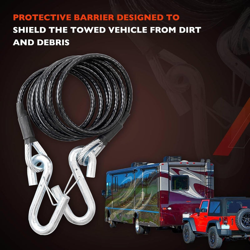 BX88196 Towing Safety Cables For Blue Ox Class 3 Steel 7 Ft 7500 Lb 2 Piece