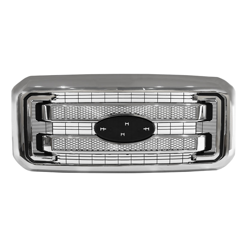 DURAFORCE Chrome Front Bumper Grille For Ford F250 F350 F450 F550 2011-2016 Platinum Style