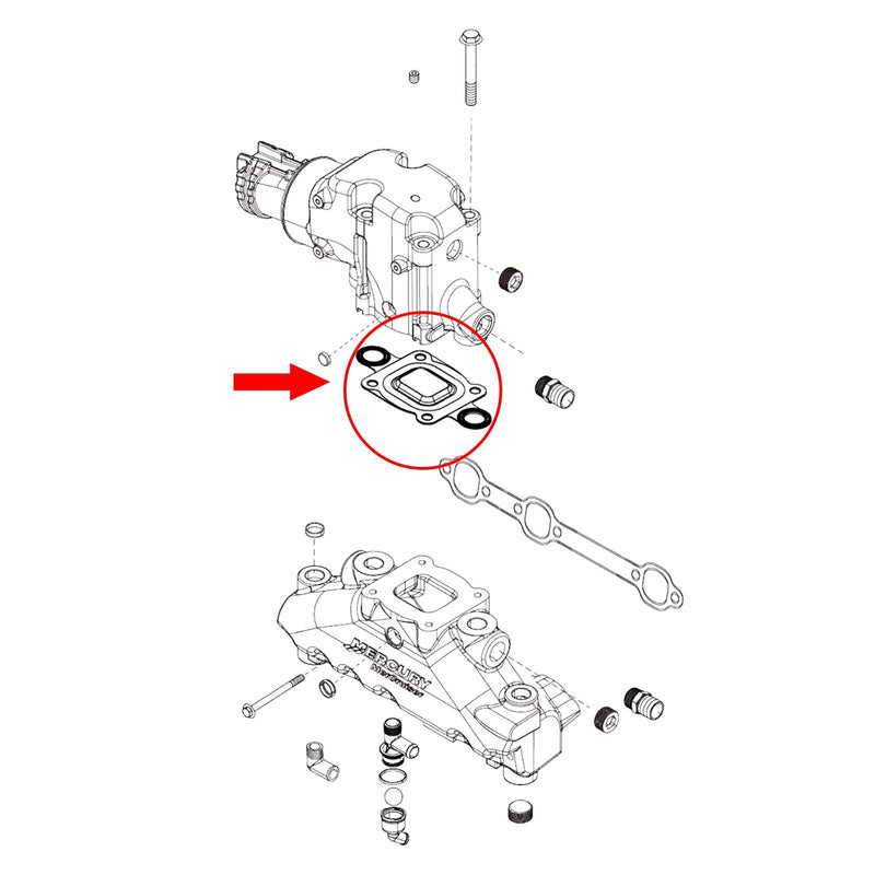 27 864549A02 Exhaust Elbow Riser Dry Joint Closed Gasket for MerCruiser 2pk