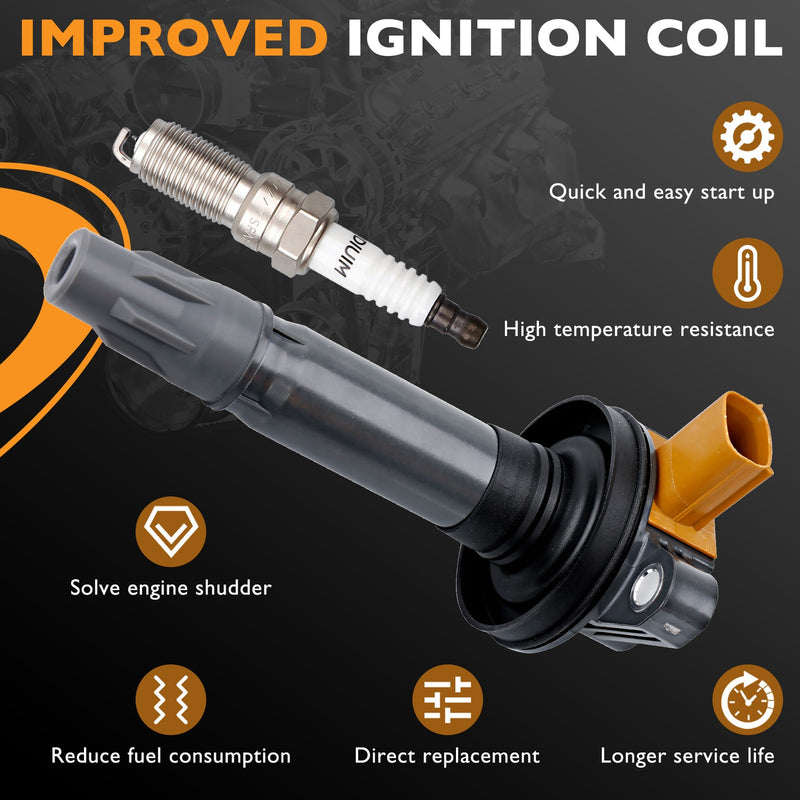 DG549 Ignition Coil and Spark Plugs for Ford F150 Explorer 2015 2023 3.5L 6 Pack