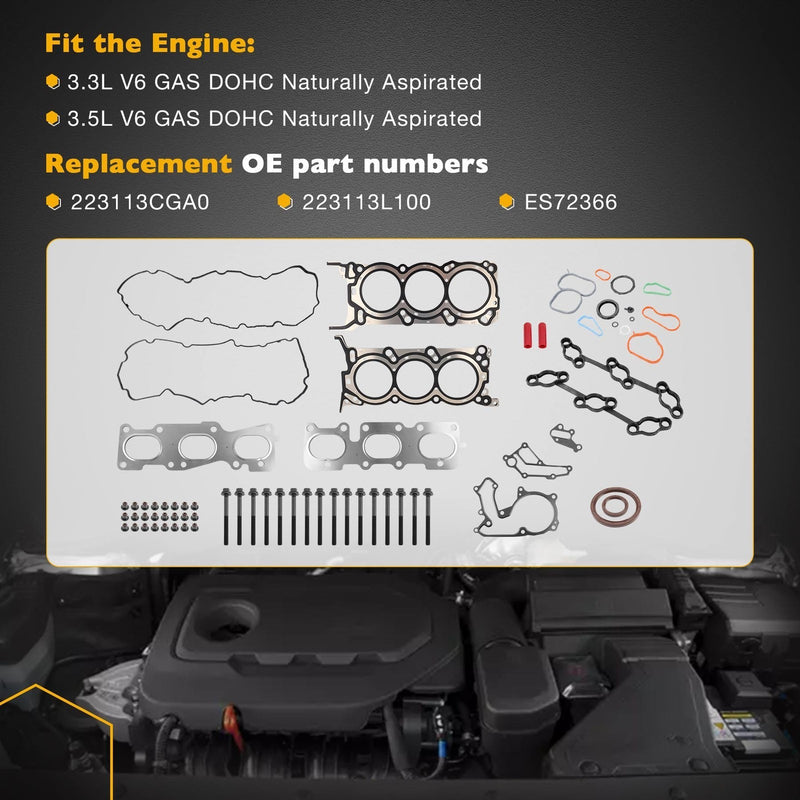 3.5L 3.3L Engine Head Gasket Set with Bolt for Kia Sedona Sorento Hyundai Santa Fe