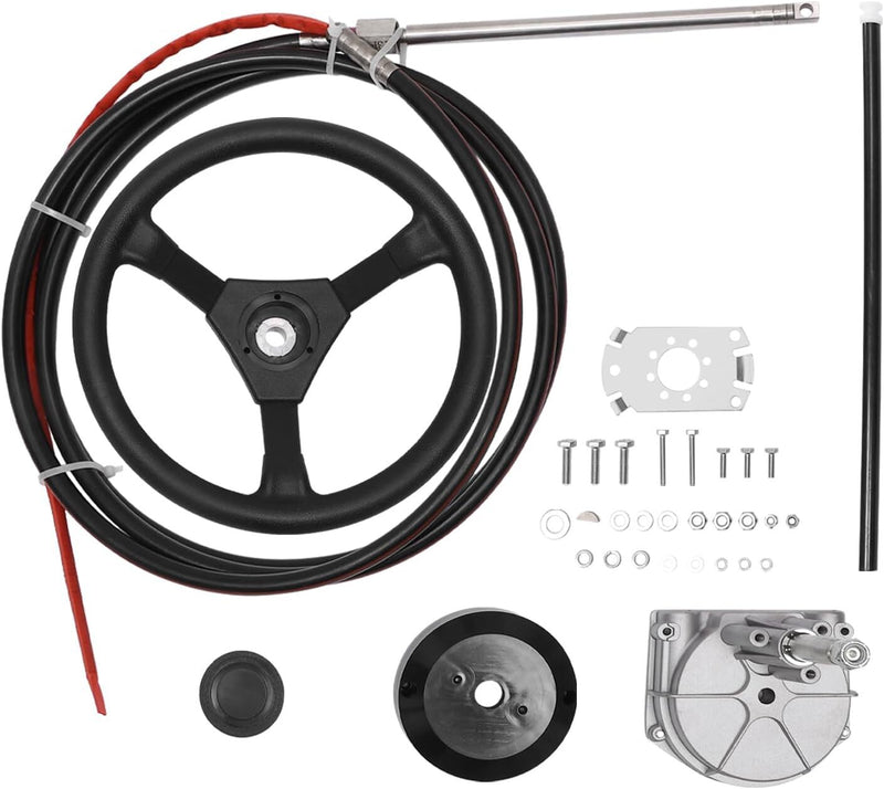 16 Ft Boat Rotary Steering System with Wheel Kit for Outboard Marine SS13716