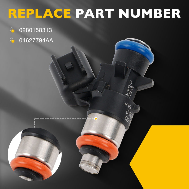 FJ1267 Fuel Injector Set For 2014 To 2017 Jeep Cherokee 3.2L V6 Gas 4627794AA 6x