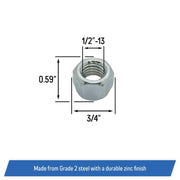 DURAFORCE Elastic Type Hex Lock Nut 1/2-13 Replacement for SCAG 04021-07