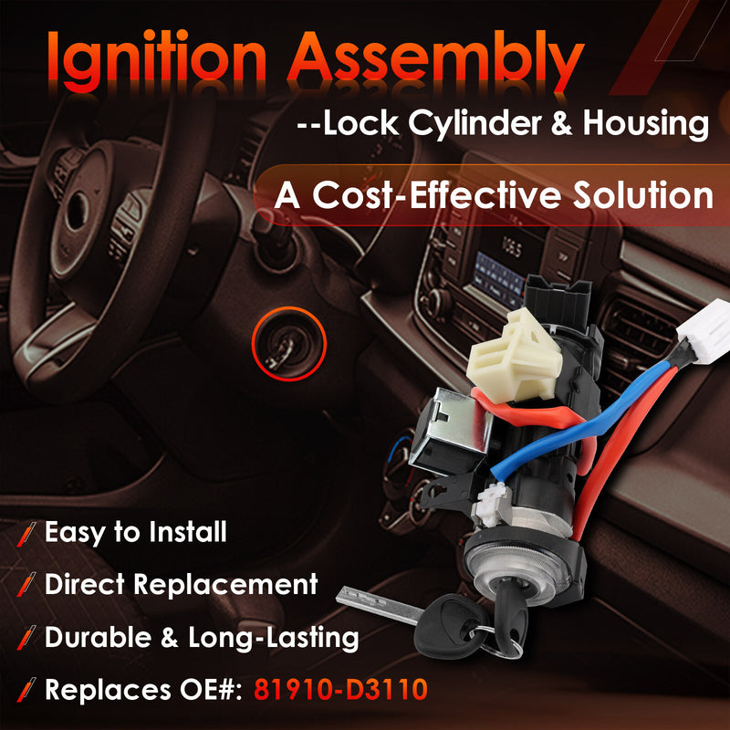 Ignition Lock Cylinder Switch & Housing for Hyundai Tucson Kia 2016 2022