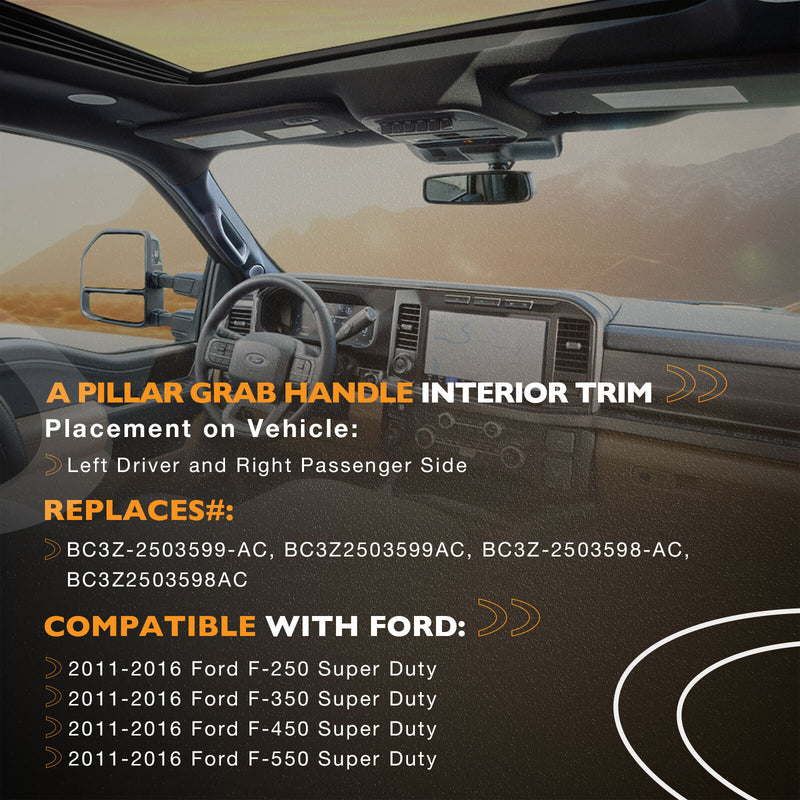 A Pillar Interior Trim Grab Handles Front Left Right For Ford F 250 2011 16 Pair