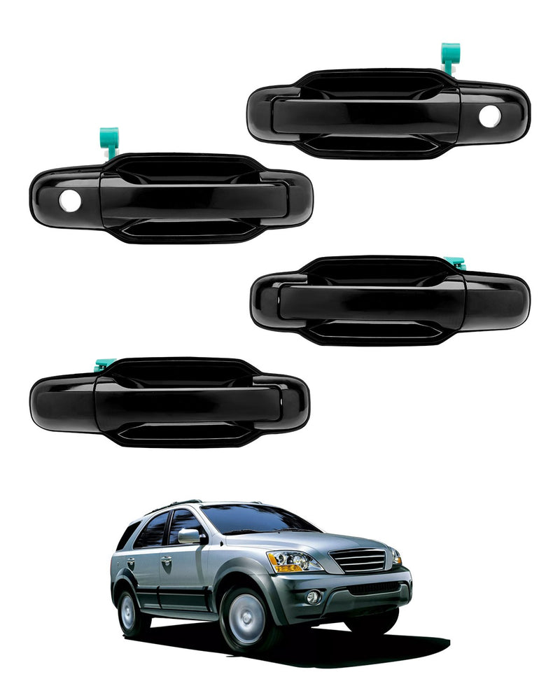 Exterior Door Handle with Keyhole Front & Rear Side for Kia Sorento 03 09 4Pcs