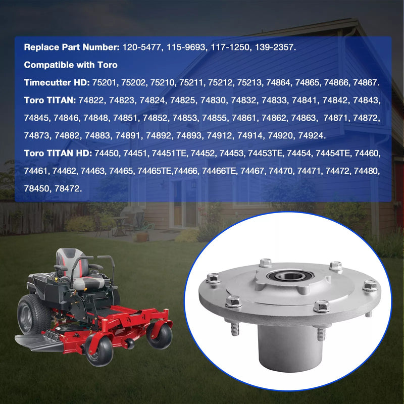 Mower Deck Blade Spindle Assy for Toro Zero Turn 120-5477 115-9693 117-1250 2x