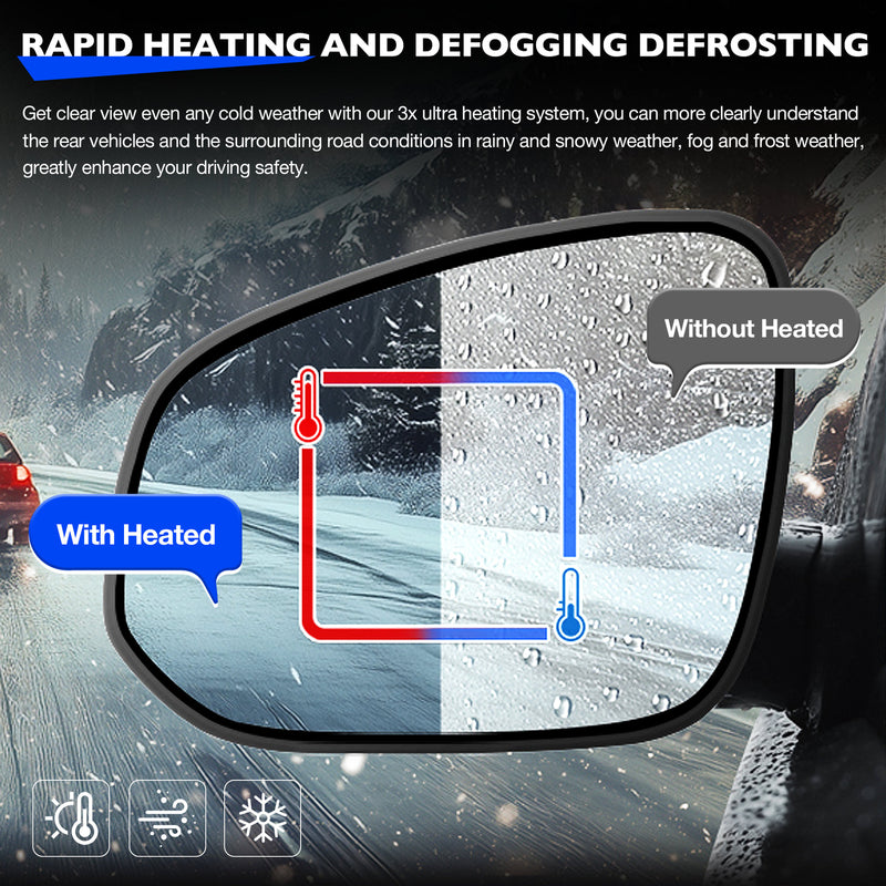 Heated Mirror Glass BSD Left Driver Side for 13 24 Toyota RAV4 Tacoma 4Runner