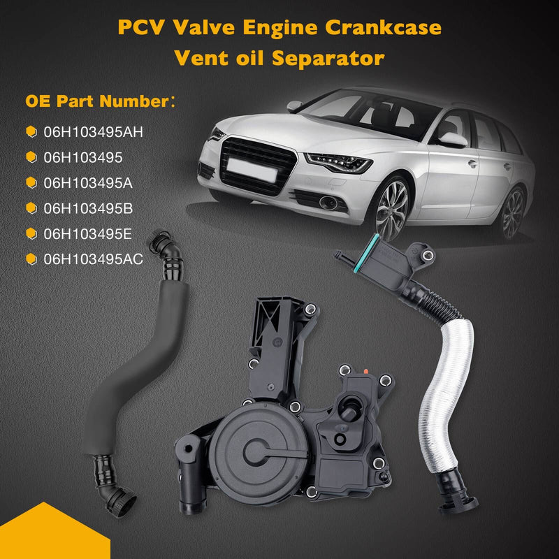 06H103495AH PCV Valve Crankcase Vent Oil Separator Kit For Audi A3 A4 A5 VW CC