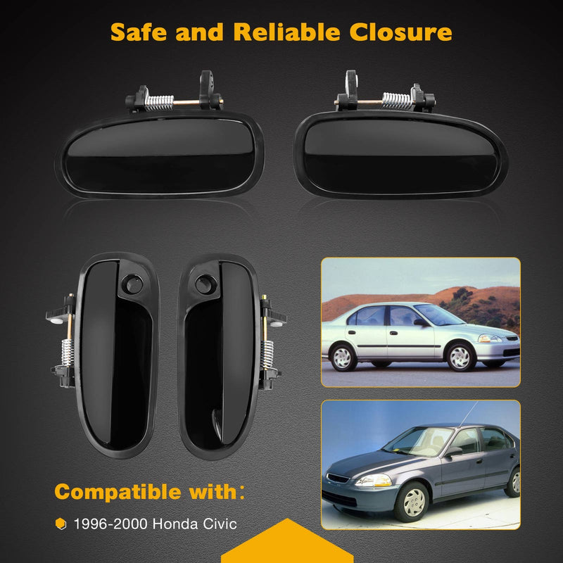 Front Rear Exterior Door Handle Set LH RH For Honda Civic 96 00 4 Piece