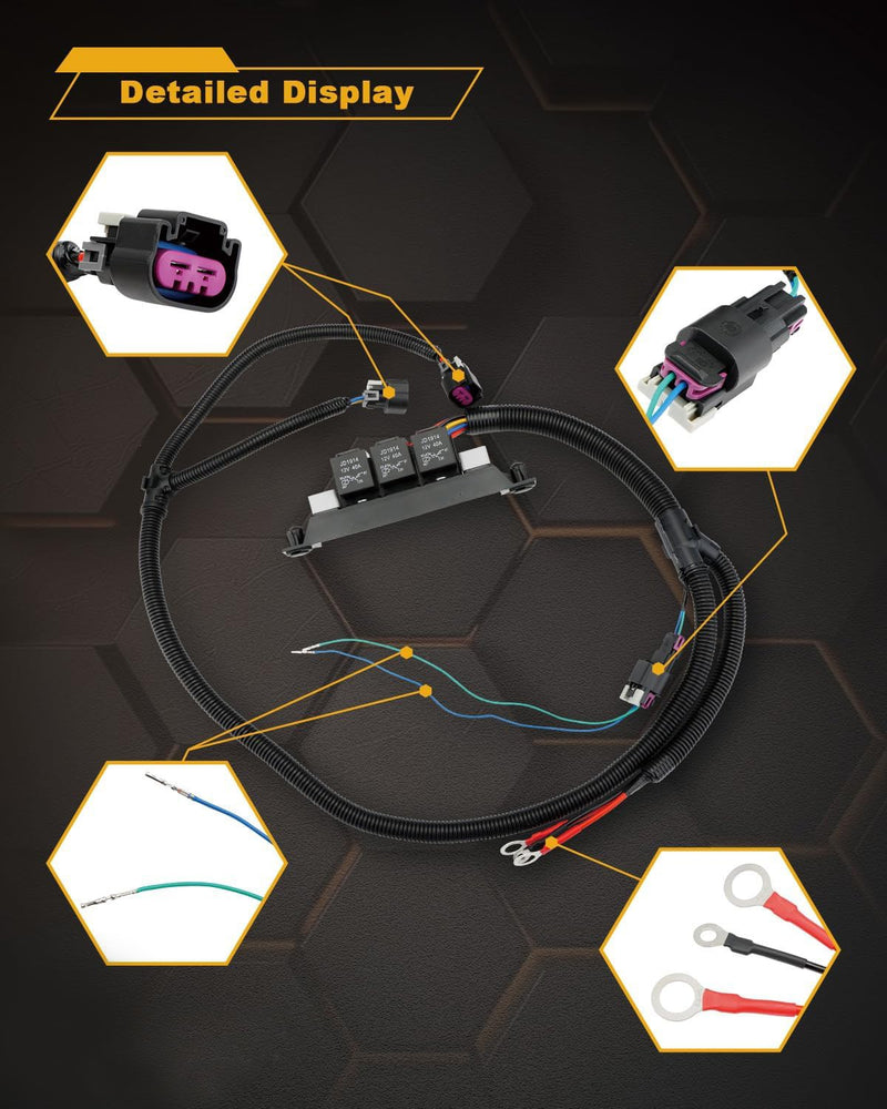 Electric Fan Dual Speed Control Wiring Harness for Chevy Silverado Sierra 99 07