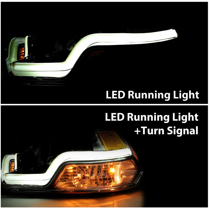 09 18 Dodge Ram 1500 2500 3500 Sequential Turn Signal Headlights with LED DRL