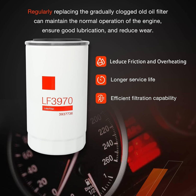 LF3970 Oil Lube Filter for Fleetguard Cummins ISB QSB 5.9L 6.7L Diesel Engine 6