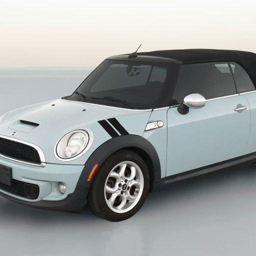 DURAFORCE 3 Inch Dual Fender Stripe Hash Mark Decal Graphic Kit for Mini Cooper