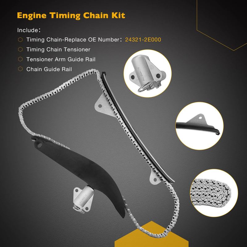 Timing Chain Kit Exhaust Intake CVVT Gear for Hyundai Kia Soul Elantra 2.0T 1.8L