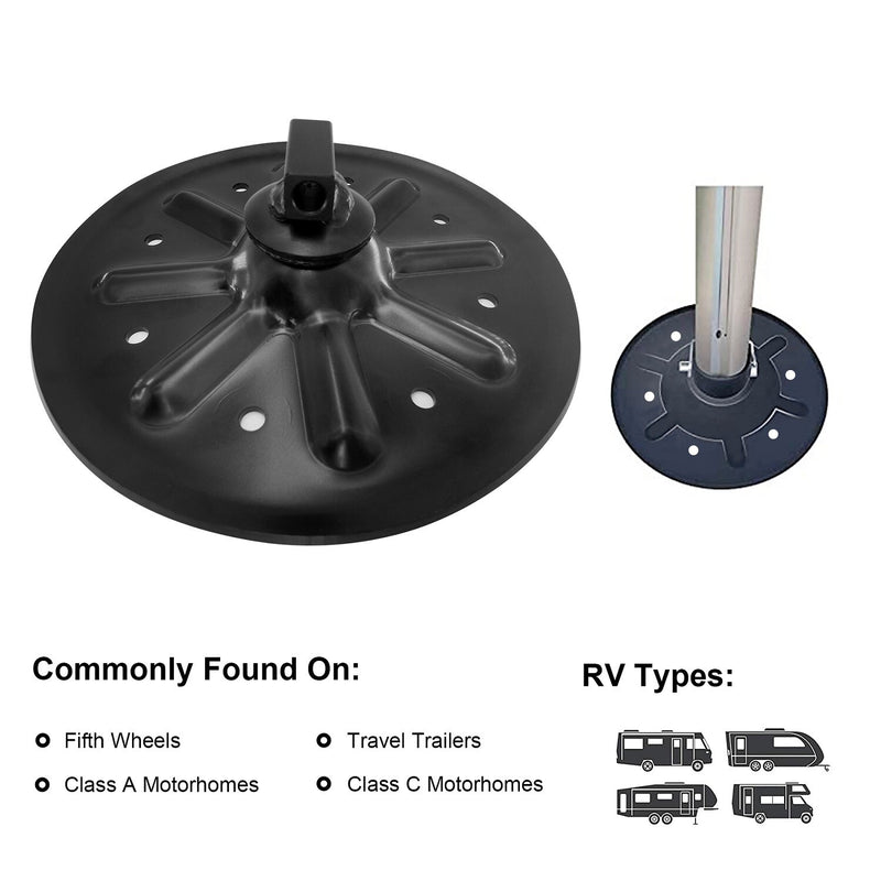 9 Inch Round Trailer Jack Landing Foot Plate for A Frame Boat RV Camper 2 Pcs