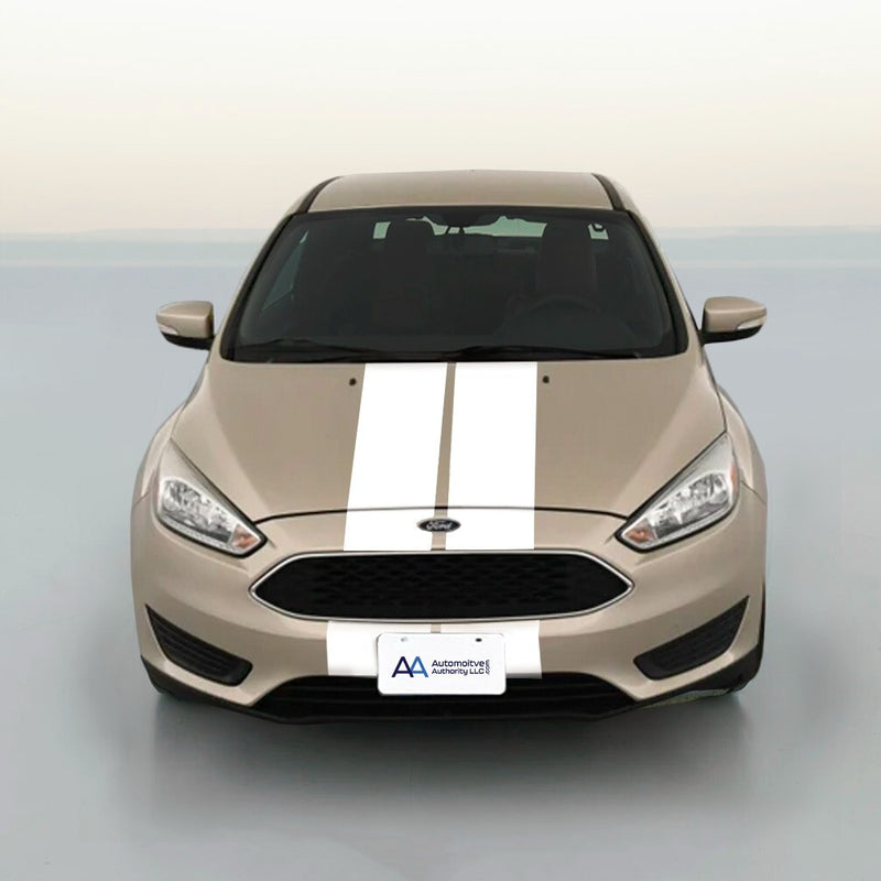Dual 7 Inch Vinyl Rally Stripes Racing Stripe Install Kit for Ford Focus