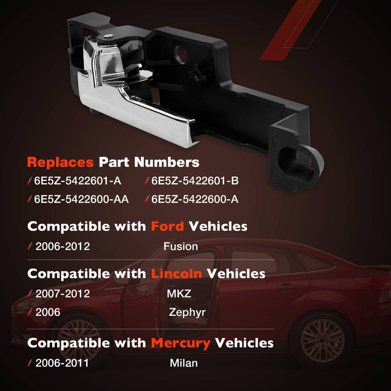 Metal Inside Interior Door Handle Set for Ford Fusion Lincoln Mercury 06-12 4Pcs