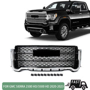 DURAFORCE Front Bumper Grille Black w/Chrome Trim Fit GMC Sierra 2500 HD/3500 HD 2020-2023