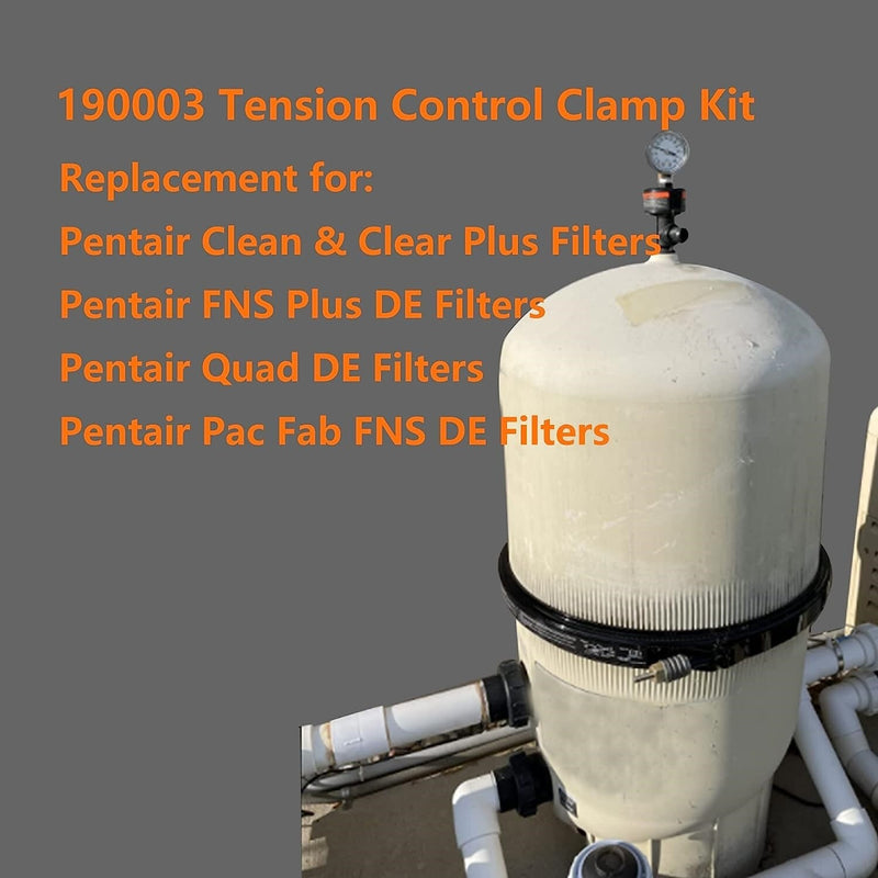190003 Tension Control Clamp Kit Replacement for Pentair Pool and Spa Filter