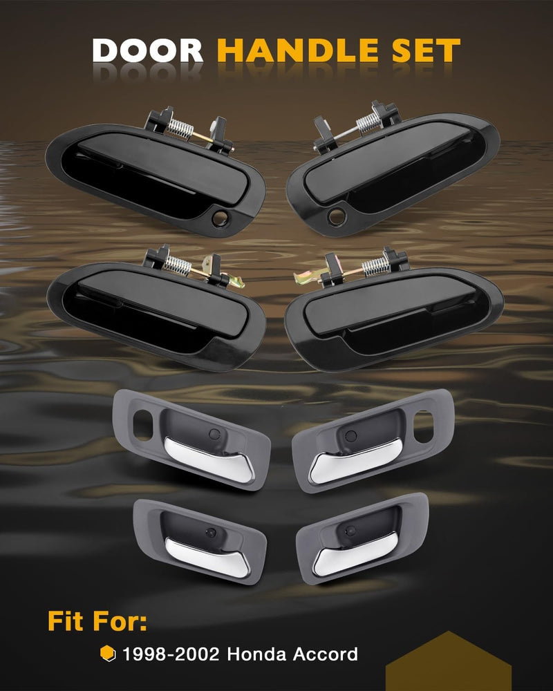 Exterior Interior Door Handles Kit Front Rear Side For Honda Accord 98 02 8Pcs