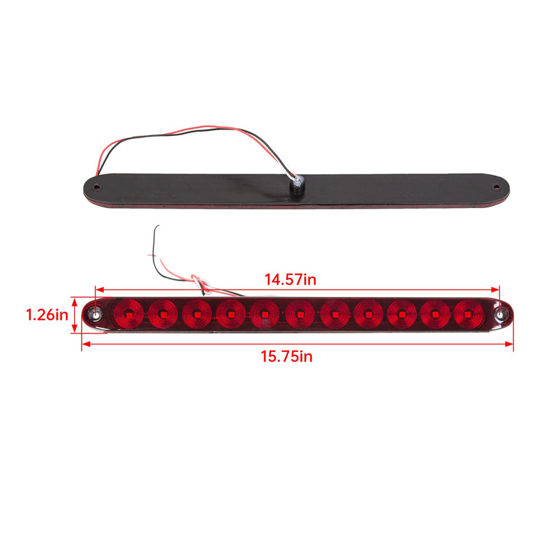 16 Inch Red Truck Trailer Light Bar 11 LED Stop Turn Tail Brake Lights Strip 4 PCS