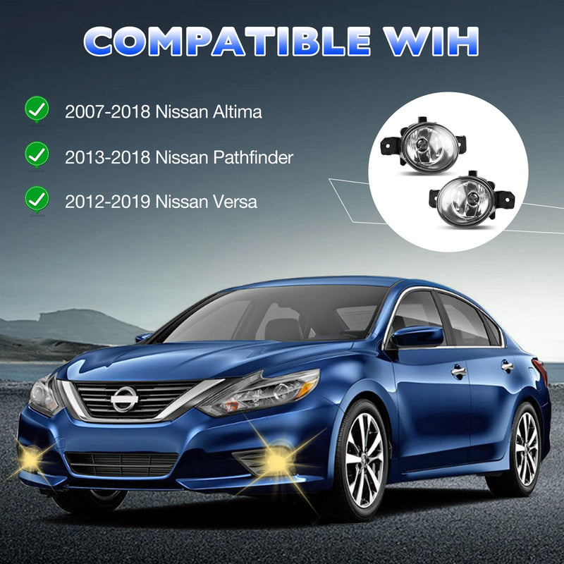 Led Bumper Fog Light Driving Lamp For Nissan Altima Versa Sentra 2004 2019 Pair
