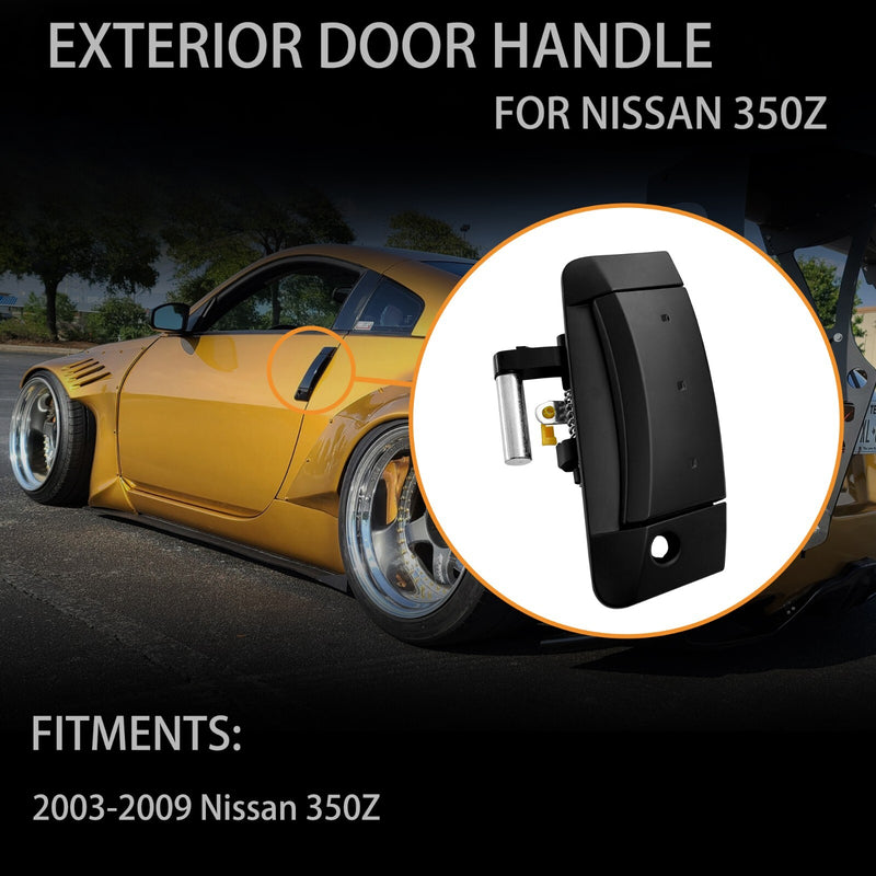 Exterior Door Handle Driver And Passenger Side Black For Nissan 350Z 2003 2009
