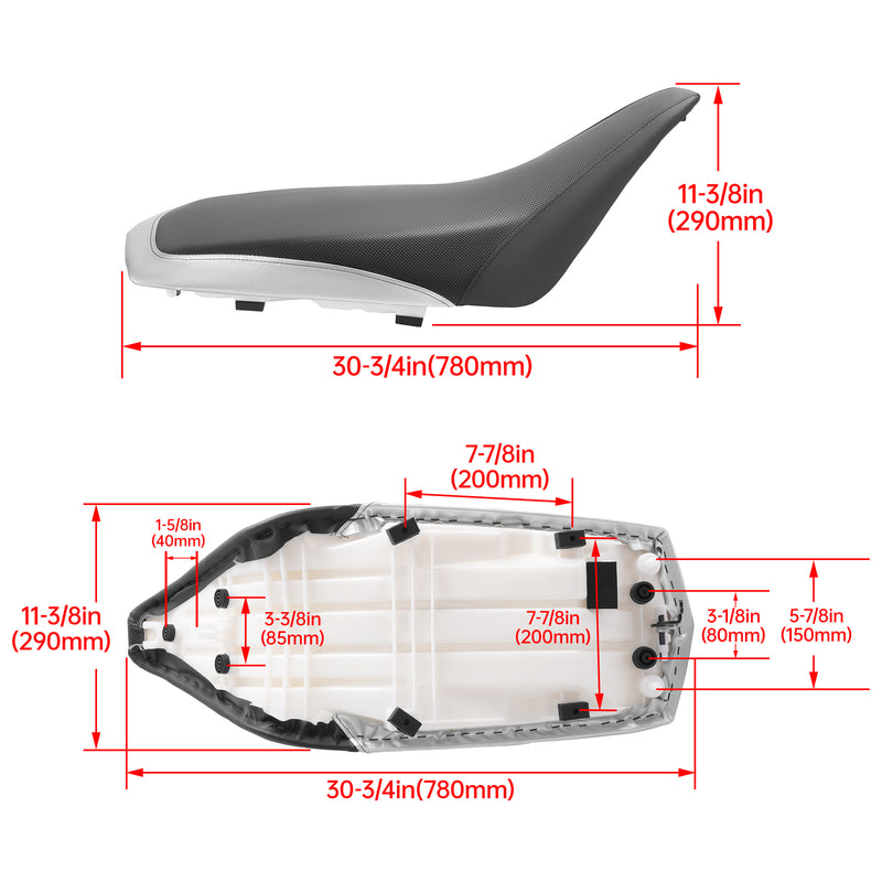 Complete Seat Plastic Black Silvery for Yamaha Raptor 660R 2001-2005