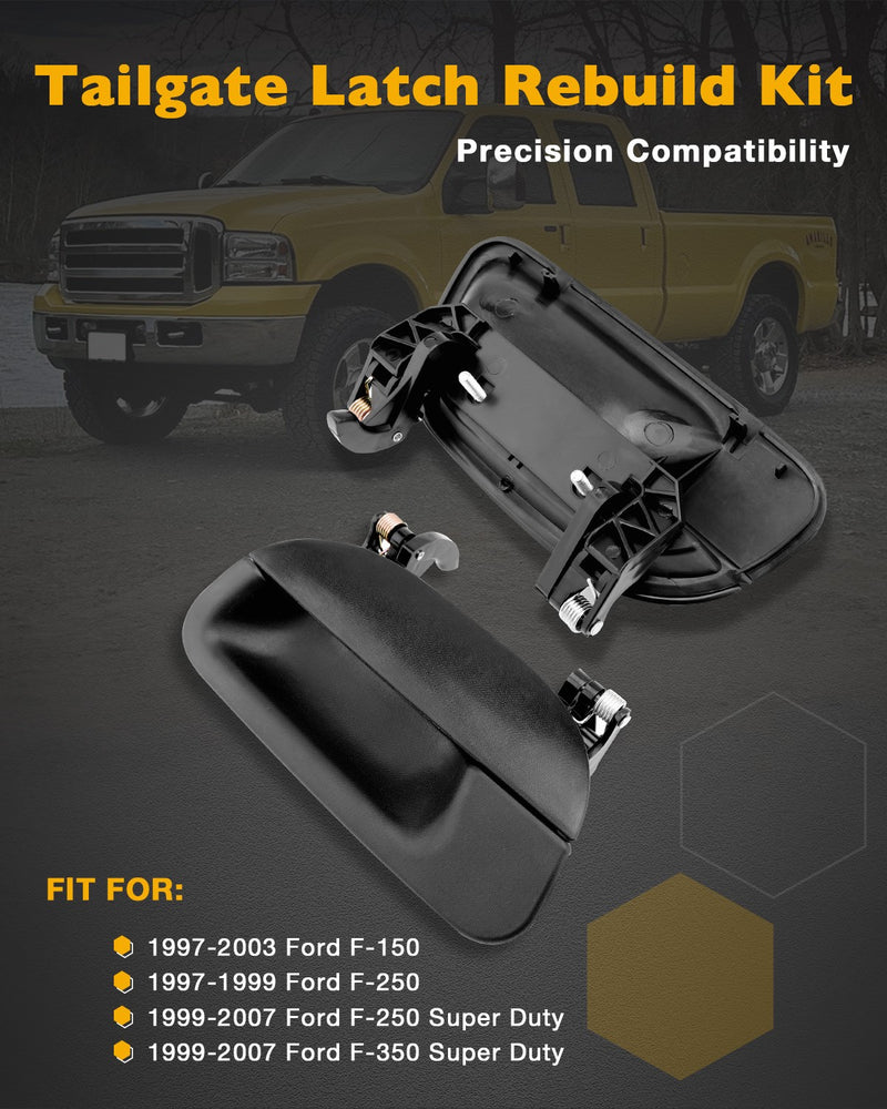 Complete Tailgate Handle Bezel Lock Set for Ford F150 F250 F350 SuperDuty 97 07