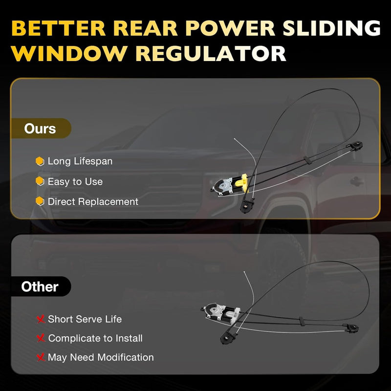 25980205 Rear Power Sliding Window Regulator for Chevy Silverado GMC Sierra 1500