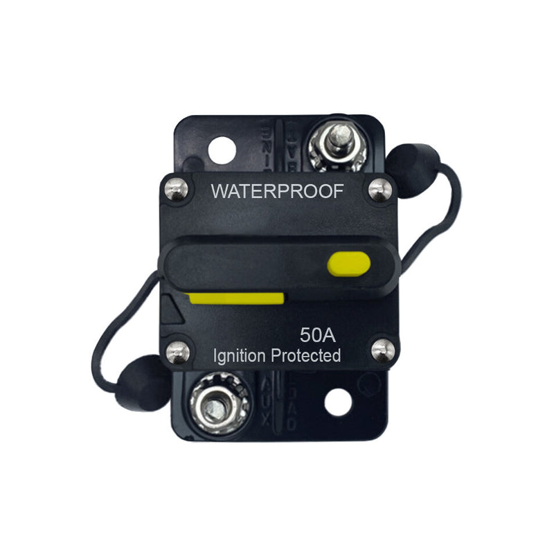 Circuit Breaker 50 Amp Waterproof Reset for Auto Trailer Truck RV Marine Audio