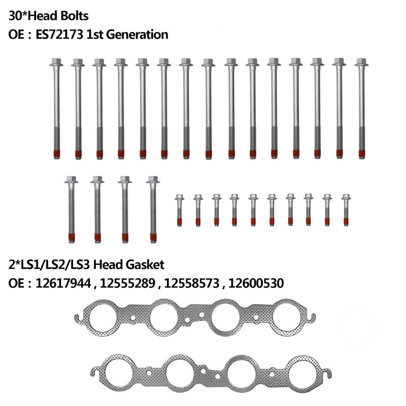 Head Full Gasket Set Cylinder Bolts for Chevy Silverado GMC Sierra 5.3L 4.8L