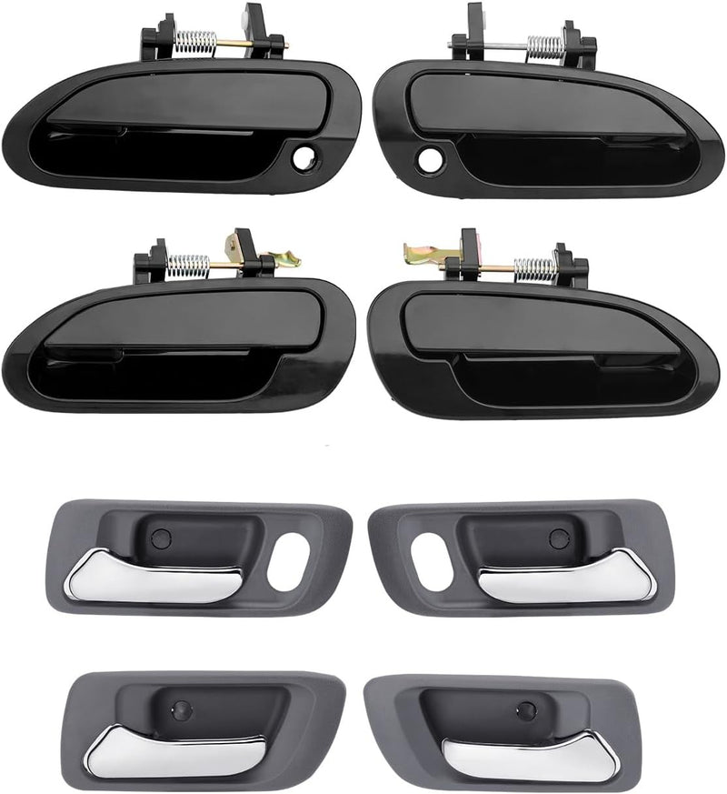 Exterior Interior Door Handles Kit Front Rear Side For Honda Accord 98 02 8Pcs