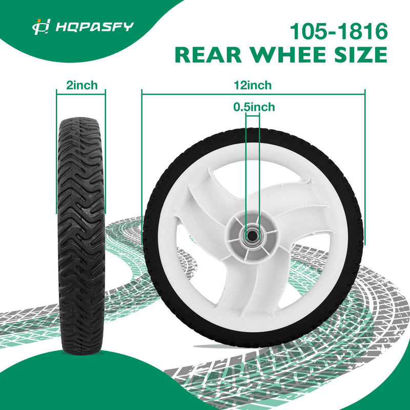 105-1816 12 Inch Rear Mower Wheels for Toro Recycler 20012 20016 20019 205-268