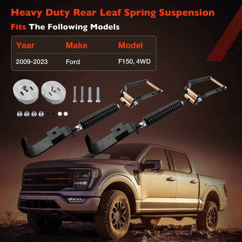 3611 YHD Rear Leaf Spring Suspension Heavy Duty Kit For Ford F150 4WD 2009 2023