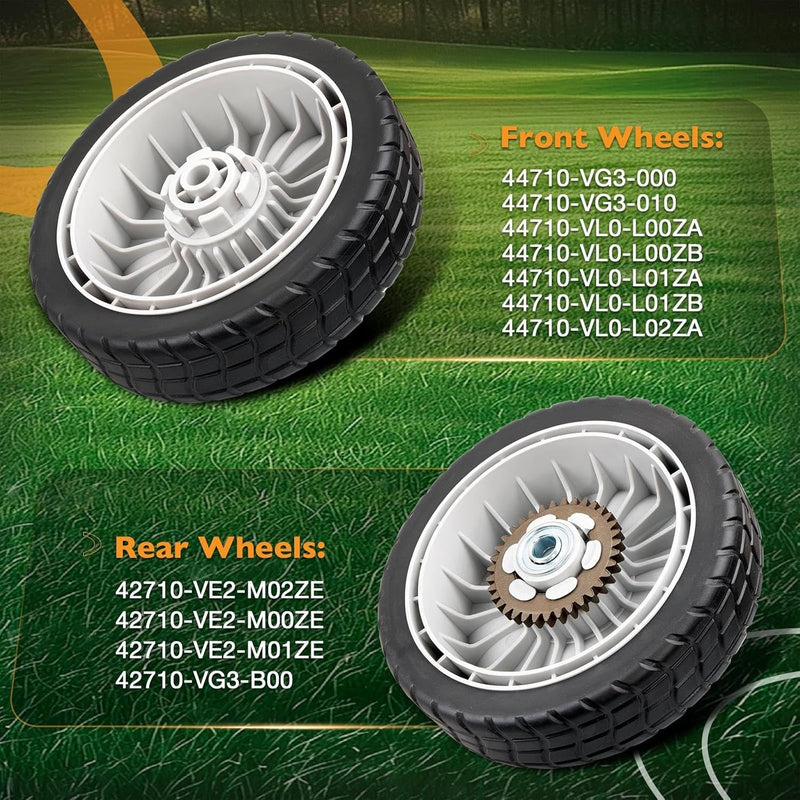 42710VE2M02ZE 8 Inch Lawn Mower Rear Wheel for Honda HRR216 HRS216 HRT216 2 Pack