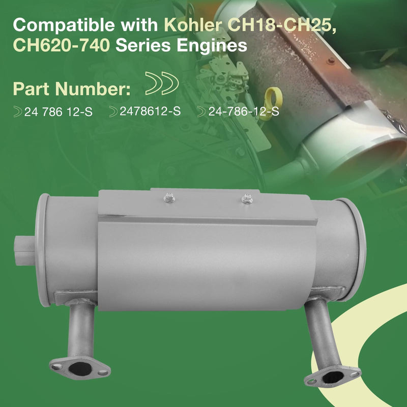 Muffler for Kohler CH18 CH25 CH620 CH740 22 24 HP Engine Lawn Mower Right