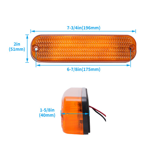 DURAFORCE AR60250 LED Amber Flashing Cab Lights Headlight For John Deere Tractor 2 Pieces