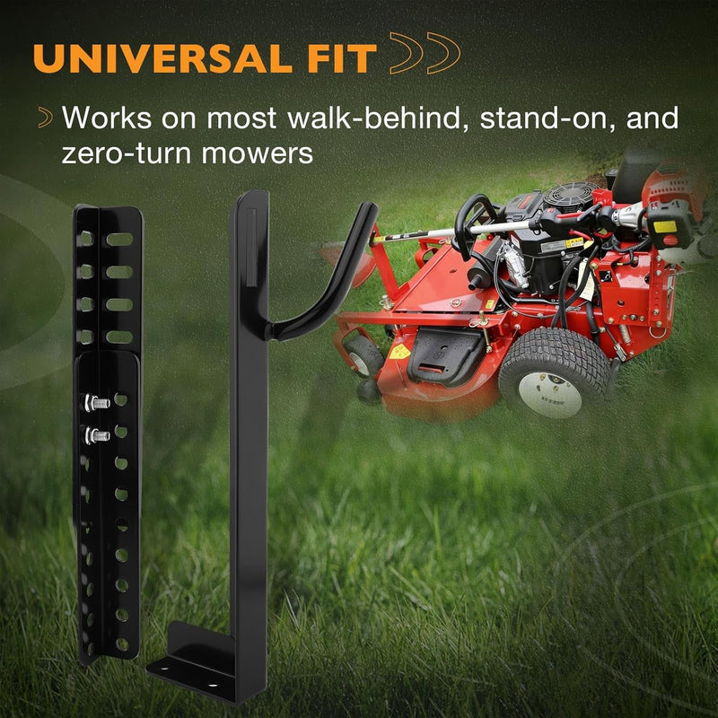 Mower Trimmer Rack Lockable For WalkBehind StandOn And ZTR Lawn Mower Black