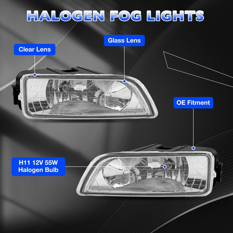 Front Fog Headlight Lamp w/ Bulbs and Harness Kit for Honda Accord 4-Door 03-07