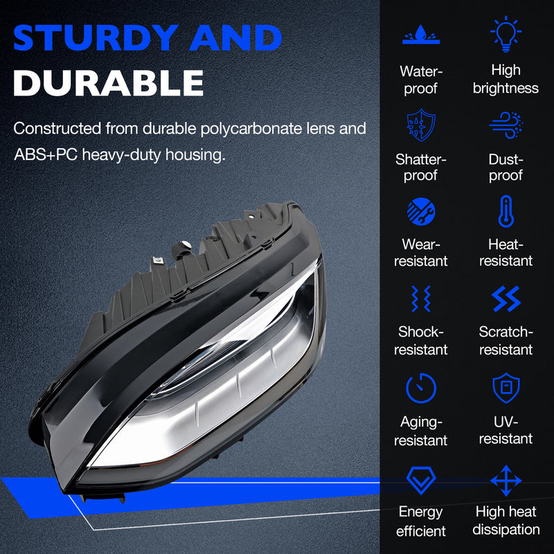 LED Headlight Assy Driver Passenger Side for 2022 2024 Tesla Model X Plaid 2x