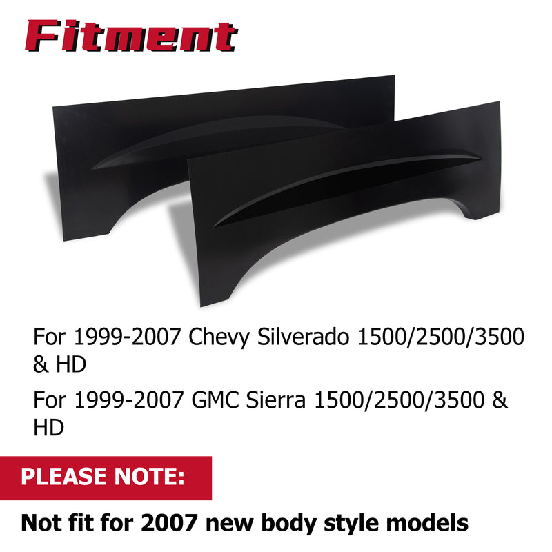 Upper Rear Pair Wheel Arch Repair Panel for 1999 2007 Chevy Silverado GMC Sierra
