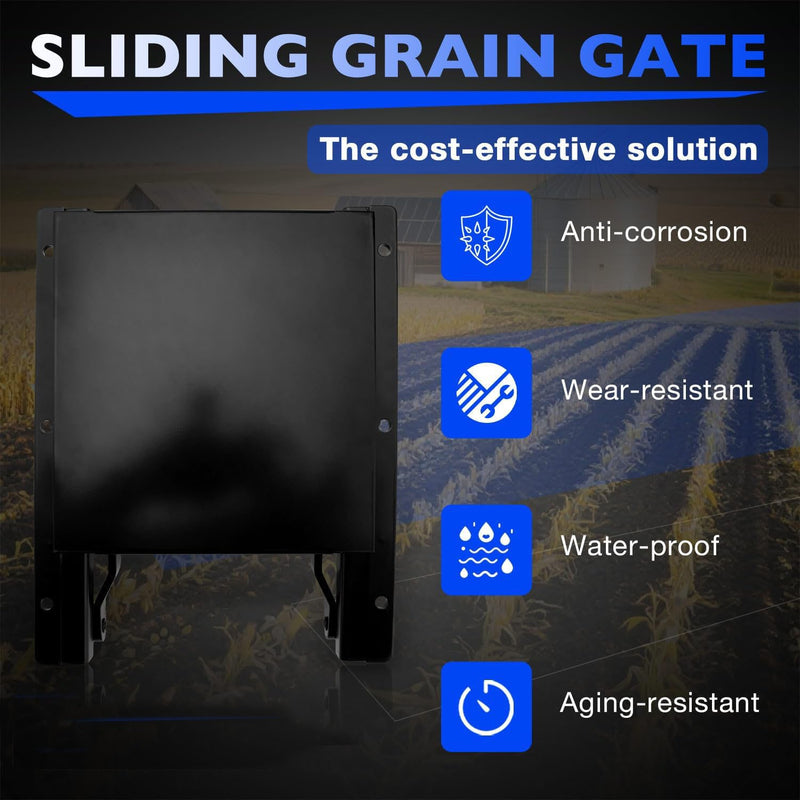 9X9 Black Sliding Grain Gate For Feed Bin Truck Unloading Manual Flow Control