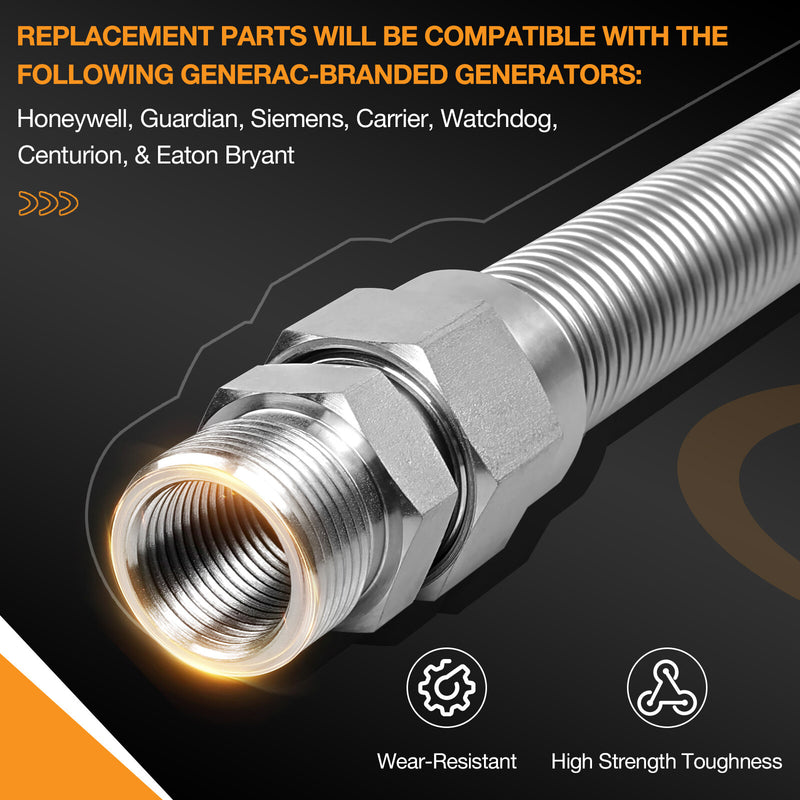 0L4836A Gas Fuel Line Flex Hose 3/4in No PVC for Generac Generators 0D303