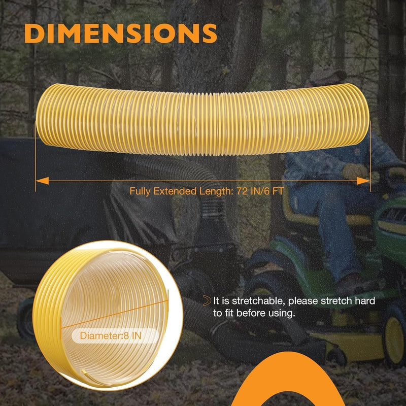 Leaf Vac Grass Catcher Flex Hose for DR Agri Fab Trac Vac 6 Foot 8 Inch