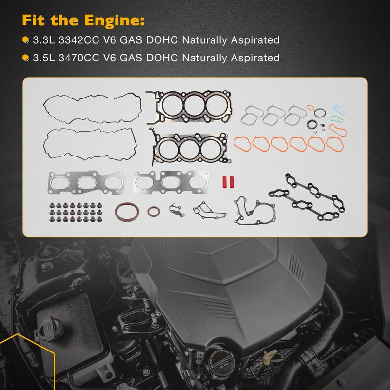 3.3L Head Gasket Set for Kia Sorento Cadenza Sedona Hyundai Azera Santa Fe 10-23