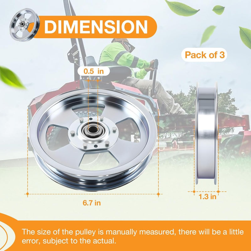 5102831 Flat Idler Pulley for Ferris 48 52 61 72 Deck Lawn Mower 5104717 3 Pack